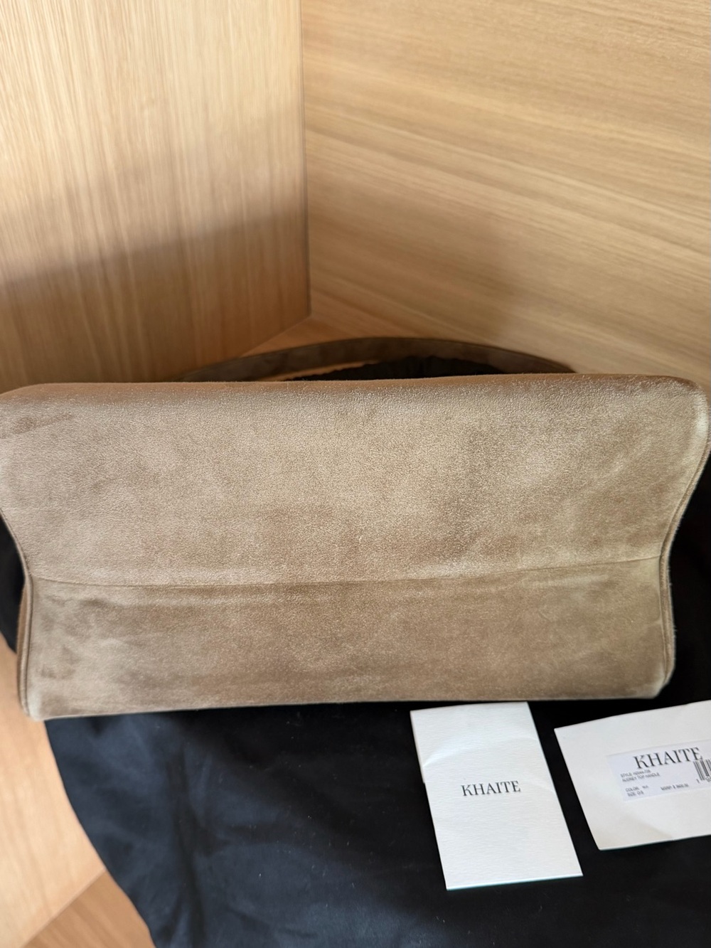 KHAITE AUDREY TOP HANDLE BAG in Mud Suede NEW - Picture 11 of 16